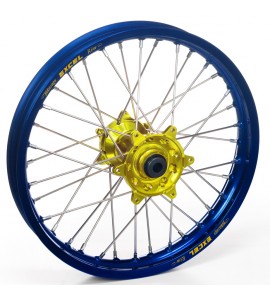 Haan Wheels, Komplett Hjul, 1,60, 21", FRAM, BLÅ GUL, SHERCO 12-13 450 Enduro Racing/510 SE Racing, 13 450 SE, 14-19 450 SEF, 23-24 450 SEF FACTORY/500 SEF FACTORY, 22 450 SEF-Factory, 20-21 450 SEF-R, 05-11 Enduro 4.5i, 23 250 SE FACTORY/250 SEF FACTORY,