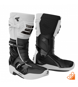 Shot, BOOTS RACE 8 WHITE BLACK CHROME, VUXEN, 44