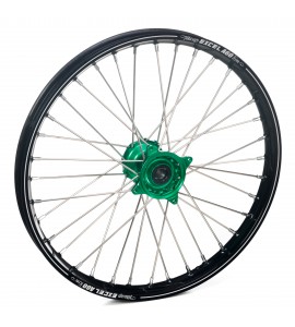 Haan Wheels, Komplett Hjul A60, 1,60, 21", FRAM, SVART GRÖN, KTM 16-25 450 EXC-F, 15-25 450 SX-F, 18-22 250 EXC TPI/300 EXC TPI, 23-25 250 EXC/150 EXC/300 EXC/300 SX, 16-17 250 EXC/300 EXC, 16-24 250 EXC-F, 25 250 EXC-F /150 SX, 15-25 250 SX/250 SX-F, 16-