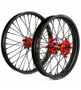 Holeshot, Komplett Hjulset, 1,85/1,60, 16/19", BAK FRAM, MATT SVART RÖD, KTM 21-24 85 SX, Husqvarna 21-24 TC 85, GasGas 21-24 MC 85