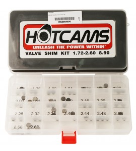 Hot Cams, Shims kit, 1,72mm-2,60mm, totalt 69 shims., 8,90mm