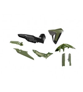 Rtech, Plastkit Revolution, SVART GRÖN, Honda 23-25 XL750 TRANSALP