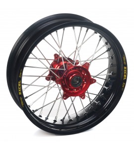 Haan Wheels, Komplett Hjul SM, 4,50, 17", BAK, SVART RÖD, Husqvarna 05-10 SM-R 450/SM-R 510, 04-10 TC 450/TE 450/TE 510, 04-13 TC 250/TE 250, 11-12 TE 125, 05-09 SM-R 610/SMR 630, 11-13 TC 449/TE 449/TE 511, 06-10 TC 510, 09-13 TE 310