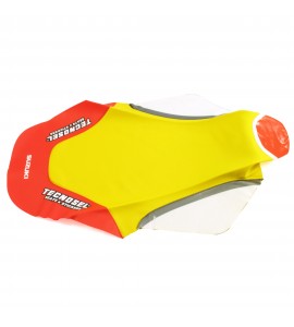 Tecno-X, Sadelöverdrag, RM 125, 96-00 Gul/Röd, Suzuki 96-00 RM125