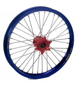 Haan Wheels, Komplett Hjul, 1,40, 19", FRAM, BLÅ RÖD, Suzuki 02-25 RM85, 97-01 RM80