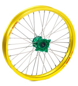 Haan Wheels, Komplett Hjul, 1,60, 14", FRAM, GUL GRÖN, KTM 02-24 65 SX, Husqvarna 17-24 TC 65, GasGas 24 MC 65, 21-23 MC 65
