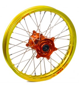 Haan Wheels, Komplett Hjul, 2,15, 19", BAK, GUL ORANGE, KTM 16-23 450 EXC-F, 13-22 450 SX-F, 18-22 250 EXC TPI/300 EXC TPI, 23 250 EXC/150 EXC/300 EXC, 16-17 250 EXC/300 EXC, 16-23 250 EXC-F, 13-22 250 SX/250 SX-F, 16-23 350 EXC-F, 13-22 350 SX-F, 16 125 