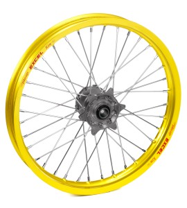 Haan Wheels, Komplett Hjul, 1,40, 19", FRAM, GUL GRÅ, Suzuki 02-25 RM85, 97-01 RM80