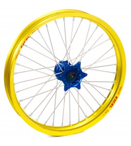 Haan Wheels, Komplett Hjul, 1,40, 19", FRAM, GUL BLÅ, Suzuki 02-25 RM85, 97-01 RM80
