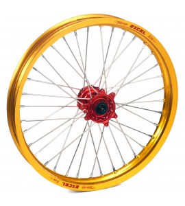 Haan Wheels, Komplett Hjul, 1,40, 19", FRAM, GULD RÖD, Suzuki 02-25 RM85, 97-01 RM80