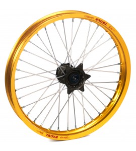 Haan Wheels, Komplett Hjul, 1,40, 19", FRAM, GULD SVART, Suzuki 02-25 RM85, 97-01 RM80