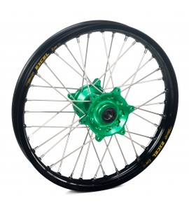 Haan Wheels, Komplett Hjul, 1,60, 14", BAK, SVART GRÖN, Kawasaki 01-25 KX85, 97-00 KX80