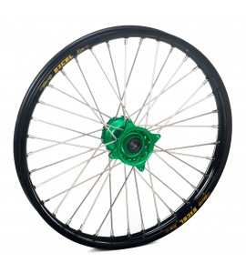 Haan Wheels, Komplett Hjul, 1,40, 17", FRAM, SVART GRÖN, Kawasaki 01-25 KX85, 97-00 KX80