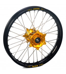 Haan Wheels, Komplett Hjul, 2,15, 19", BAK, SVART GULD, KTM 23-25 450 SX-F, 23-25 250 SX/250 SX-F, 23-25 350 SX-F, 23-25 125 SX/300 SX, 25 150 SX, Husqvarna 23-24 FC 450, 25 FC 450 /TC 150/TC 300, 23-25 FC 250/TC 250, 23-25 FC 350, 23-25 TC 125, GasGas 24