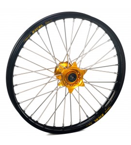 Haan Wheels, Komplett Hjul, 1,60, 21", FRAM, SVART GULD, KTM 16-26 450 EXC-F, 15-26 450 SX-F, 18-22 250 EXC TPI/300 EXC TPI, 23-25 250 EXC/150 EXC/300 SX, 16-17 250 EXC/300 EXC, 16-24 250 EXC-F, 25 250 EXC-F /150 SX, 26 250 EXC-F/300 SX, 15-26 250 SX/250 
