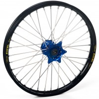 Haan Wheels, Komplett Hjul, 1,60, 21", FRAM, SVART BLÅ, Yamaha 03-14 WR450F, 18 YZ450F, 93-07 WR250, 01-14 WR250F, 17-24 WR250F, 93-07 WR125, 01-02 WR426F