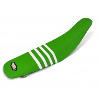 Moto Seat, Sadelöverdrag Stripes, VIT GRÖN, Kawasaki 19-20 KX250, 17-18 KX250F