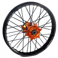 Haan Wheels, Komplett Hjul A60, 2,15, 19", BAK, SVART ORANGE, KTM 23-25 450 SX-F, 23-25 250 SX/250 SX-F, 23-25 350 SX-F, 23-25 125 SX/300 SX, 25 150 SX, Husqvarna 23-24 FC 450, 25 FC 450 /TC 150/TC 300, 23-25 FC 250/TC 250, 23-25 FC 350, 23-25 TC 125, Gas