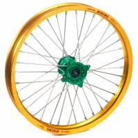 Haan Wheels, Komplett Hjul, 1,60, 14", FRAM, GULD GRÖN, KTM 02-24 65 SX, Husqvarna 17-24 TC 65, GasGas 24 MC 65, 21-23 MC 65