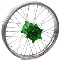 Haan Wheels, Komplett Hjul, 2,15, 19", BAK, SILVER GRÖN, Kawasaki 19-25 KX450, 06-18 KX450F, 24-25 KX450X, 03-08 KX250, 19-25 KX250, 04-18 KX250F, 24-25 KX250X, 03-08 KX125