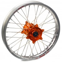 Haan Wheels, Komplett Hjul, 1,60, 14", BAK, SILVER ORANGE, KTM 21-24 85 SX, Husqvarna 21-24 TC 85, GasGas 21-24 MC 85