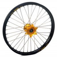 Haan Wheels, Komplett Hjul, 1,60, 21", FRAM, SVART GULD, KTM 16-26 450 EXC-F, 15-26 450 SX-F, 18-22 250 EXC TPI/300 EXC TPI, 23-25 250 EXC/150 EXC/300 EXC/300 SX, 16-17 250 EXC/300 EXC, 16-24 250 EXC-F, 25 250 EXC-F /150 SX, 26 250 EXC-F/300 SX, 15-26 250