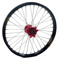 Haan Wheels, Komplett Hjul, 1,60, 12", FRAM, SVART RÖD, KTM 24-25 50 SX, Husqvarna 24-25 TC 50, GasGas 24 MC 50, 25 MC 50